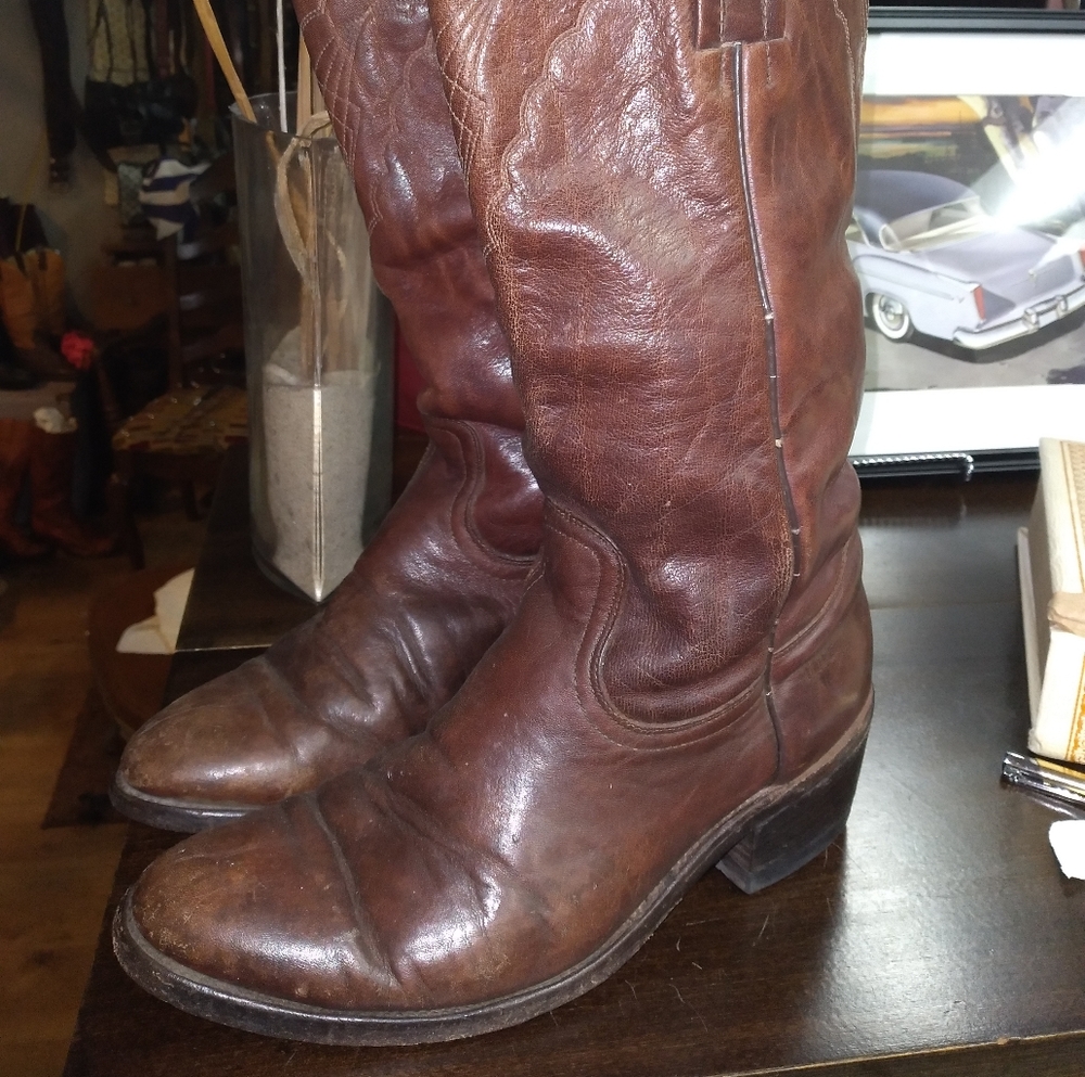 Frye custom Web boots size 7 men's or 9 woman's